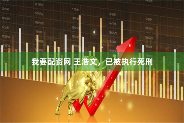 我要配资网 王浩文，已被执行死刑